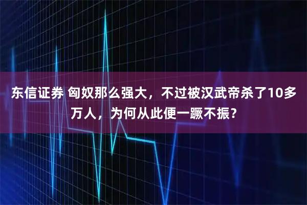 东信证券 匈奴那么强大，不过被汉武帝杀了10多万人，为何从此便一蹶不振？