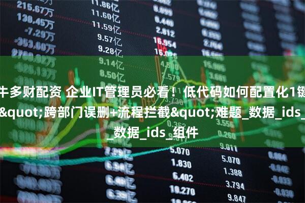 牛多财配资 企业IT管理员必看！低代码如何配置化1键解决"跨部门误删+流程拦截"难题_数据_ids_组件