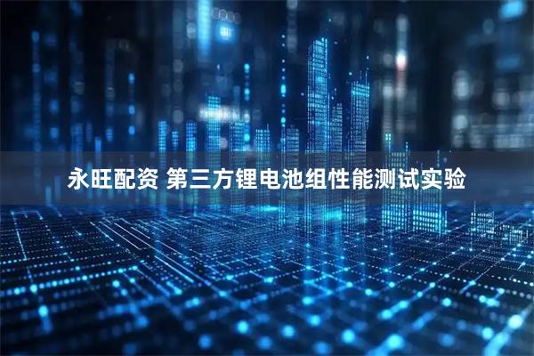 永旺配资 第三方锂电池组性能测试实验